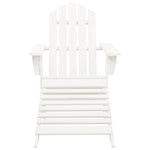 Garden Adirondack Chair with Ottoman&Table Solid Fir Wood White 315929