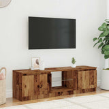 TV Cabinet with LED Lights Old Wood 120x30x36 cm Engineered Wood 856347