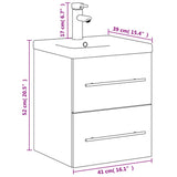 Bathroom Sink Cabinet with Built-in Basin White 3278755