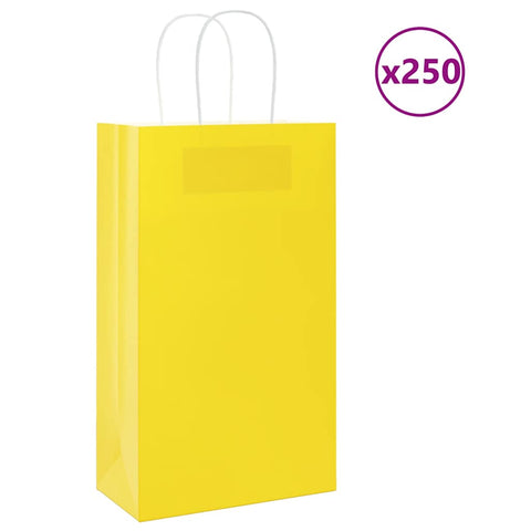 ZNTS Paper Bags 250 pcs with Handles Yellow 21x11x36 cm 4101785