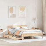 Bed Frame without Mattress 135x190 cm Double Solid Wood Pine 3301764