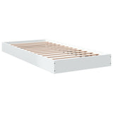 Bed Frame without Mattress White 75x190 cm Small Single Engineered Wood 842077