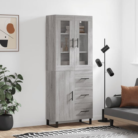 Highboard Grey Sonoma 69.5x34x180 cm Engineered Wood 3198495