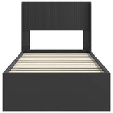 Bed Frame with Storage and Headboard Black 90 x 190 cm 3414342