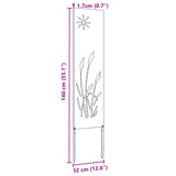Garden Privacy Screen Silver 32 x 140 cm Stainless steel 876207
