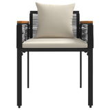 Outdoor Furniture Set Black and Cream White Poly Rattan 42025226