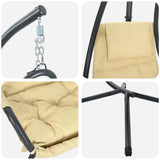 Hanging Egg Chair Folding Beige 94 x 107 x 196.5 cm Steel 42003855