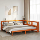Bookcase Bed without Mattress Wax Brown 180x200 cm Solid Wood Pine 3324310