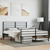Metal Bed Frame without Mattress with Footboard Black 120x190cm 352334