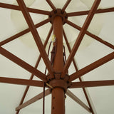 Garden Parasol with Wooden Pole 330 cm Sand White 47212