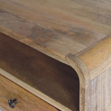 Large Oak-ish Curve Upper Slot Floating Bedside IN3900