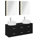 Bathroom Furniture Set 5 pcs Black Oak 3406928