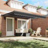 Retractable Awning Manual Anthracite 400 x 300 cm Fabric, Metal 3330500