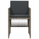 Garden Chairs with Cushions 4 pcs Grey Poly Rattan 364968