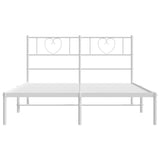 Metal Bed Frame without Mattress with Headboard White 120x190cm 355509