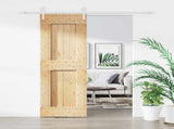 Sliding Door Natural and White 70 x 210 cm Solid Pine Wood 3445182