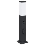 Bollard Lights with Sensor&Outlet 3 pcs 50 cm Black IP44 4006090