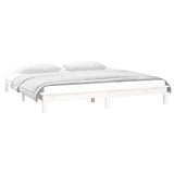 LED Bed Frame without Mattress White 120x190 cm Small Double Solid Wood 820642