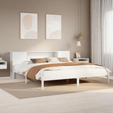 Bookcase Bed without Mattress White 180x200 cm Super King Solid Wood Pine 3321547