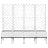 Garden Planter with Trellis White 160x40x142 cm PP 367934