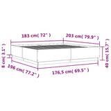 Bed Frame without Mattress Grey Sonoma 180x200 cm Super King 3209686