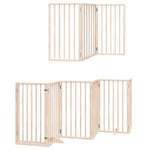 Dog Gate with Door Foldable 12 Panels 600 cm Poplar Wood 3155533