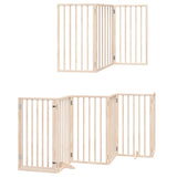 Dog Gate with Door Foldable 12 Panels 600 cm Poplar Wood 3155533