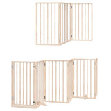 Dog Gate with Door Foldable 12 Panels 600 cm Poplar Wood 3155533