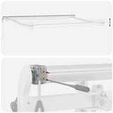 Awning Frame with LED Strip Lights White 500 x 300 cm Aluminium 313223