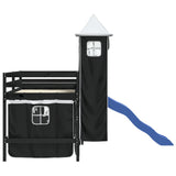 Kids' Loft Bed with Tower without Mattress White&Black 80x200cm 3207069