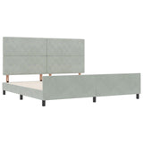 ZNTS Bed Frame Light Grey 200x200 cm Velvet 3344897