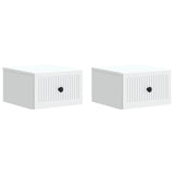 Wall-Mounted Bedside Cabinet 2 pcs White 33 x 34.5 x 20 cm 897916