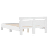 Bed Frame White Engineered wood Double Bed Frame Rectangular 3207553