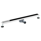 Shower Drain Glass Cover with 360&deg Siphon Black 90 cm 42015977