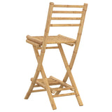 Outdoor Bar Stools with Footrests 2 pcs Foldable Bamboo 4108228