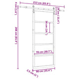 Sliding Door Brown 90 x 208 cm Solid Pine Wood 3381170