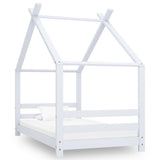 Kids Bed Frame White Solid Pine Wood 80x160 cm 289611