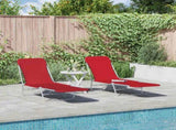 Sunlounger Set of 2 Red 44301