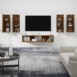 6 Piece TV Cabinet Set Smoked Oak Engineered Wood 3114347