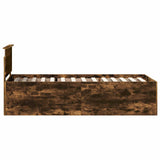 Bed Frame with Headboard Smoked Oak 90 x 190 cm Engineered Wood 3408617