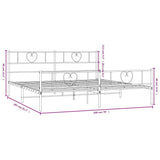 Metal Bed Frame without Mattress with Footboard Black 193x203cm 355487