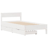 Bed Frame without Mattress White 90x200 cm Solid Wood Pine 3301759