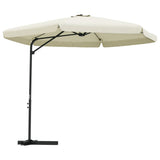 Garden Parasol with Steel Pole 300 cm Sand White 47313