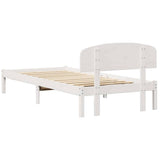Bed Frame with Headboard White 80 x 200 cm Solid Pine Wood 872084