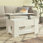 Coffee Table White 79x49x41 cm Engineered Wood 809710