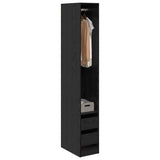 Wardrobe with Drawer Black Oak 50 x 30 x 200 cm Engineered Wood 3403221