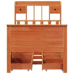 ZNTS Bookcase Bed without Mattress Wax Brown 90x200 cm Solid Wood Pine 3308932