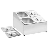 Gastronorm Container Holder with 4 GN 1/6 Pan Stainless Steel 51223