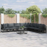 Garden Sofa Set with Cushion Black Aluminium 3378874