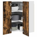 Hanging Cabinet Smoked Oak and White 57 x 57 x 80 cm 884294